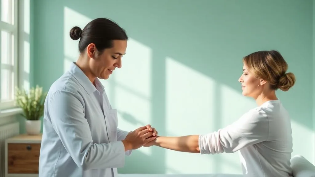 A practitioner performing a gentle NeuroKinetic Therapy muscle test.